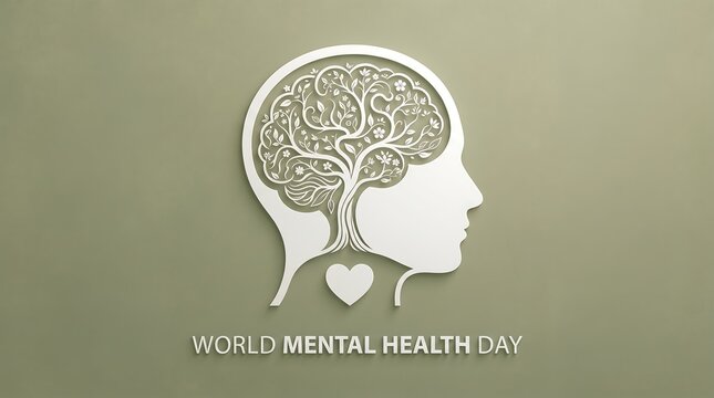 Human head silhouette with tree and brain imagery representing growth and intelligence