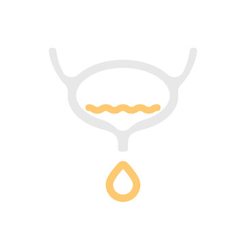 Urine drop dripping from bladder. Pattern background for urinary incontinence, uti and cystitis conditions. Urologic disease awareness concept. Medical vector illustration.