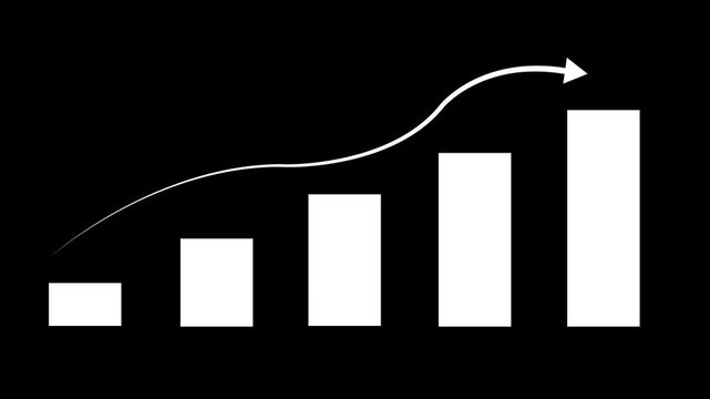 Business Growth Analytics with Rising Bar Chart, Financial Performance Dashboard, Digital Data Visualization, 4K Motion Graphics