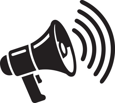 megaphone loudspeaker silhouette icon vector illustration