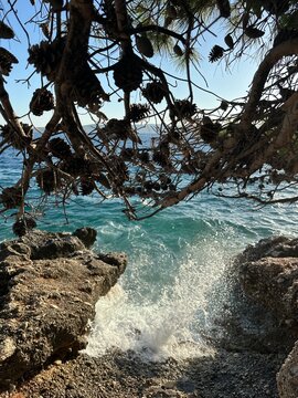 beach, sand, sea, water, sky, sunset, waves, coast, summer, wave, nature, sun, croatia , landscape, travel, coastline, shore, tropical, blue, island, tourism, holiday, paradise, travel, mental, health