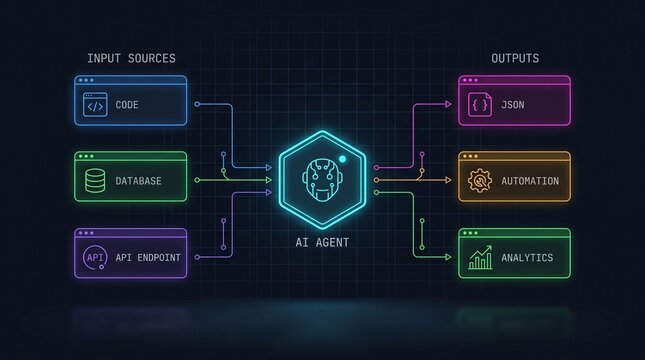 AI agent architecture diagram with document processing and automated request pipeline