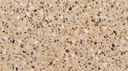 Fototapeta premium Soft Warm Harvest Beige Seamless Terrazzo Texture Background with Stone