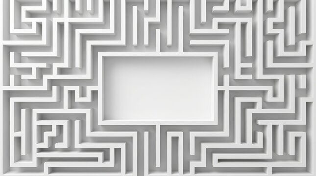 A complicated white maze pattern viewed from above.