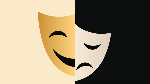 Comedy and Tragedy &ndash; Minimalist Theater Mask Poster