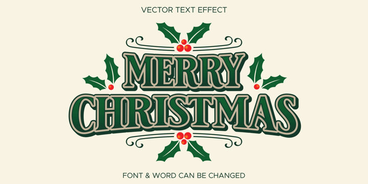 Merry christmas editable text effect
