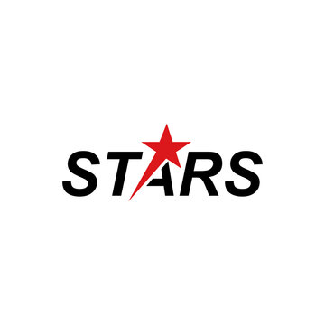 Typography text stars with spark glow logo design inspiration