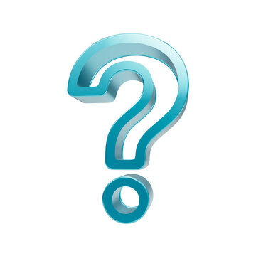 Single large blue metallic question mark symbol representing curiosity knowledge and searching for answers and solutions