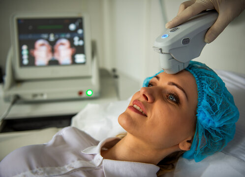 Facial Ultrasound Treatment.