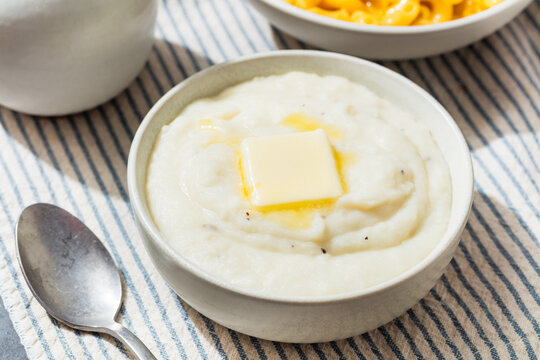 Homemade Pureed Savory Mashed Potatoes with Salt