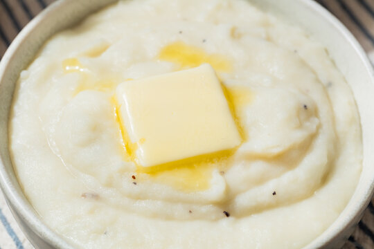 Homemade Pureed Savory Mashed Potatoes with Salt