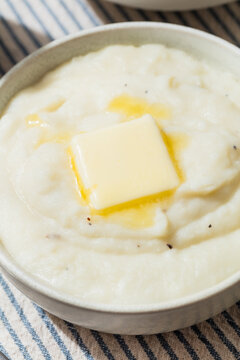 Homemade Pureed Savory Mashed Potatoes with Salt