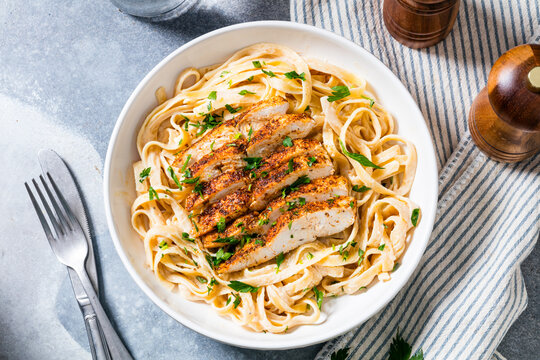 Homemade Chicken Fettuccine Alfredo Pasta