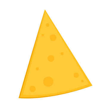 Nachos chip vector. Tortilla chips or nachos tortillas flat vector color icon.