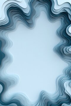 Abstract layered paper cut background in blue tones for minimalist poster banner and wallpaper design