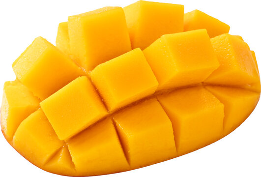 Fresh ripe mango fruit isolated on white background with clipping path