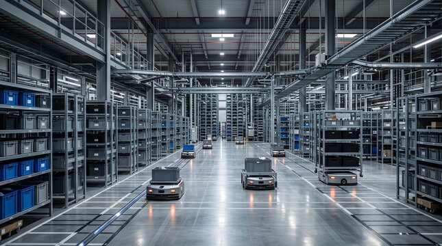 automated warehouse smart logistics fulfillment center warehouse automation agv robots amr robots autonomous mobile robots robotic logistics industrial automation