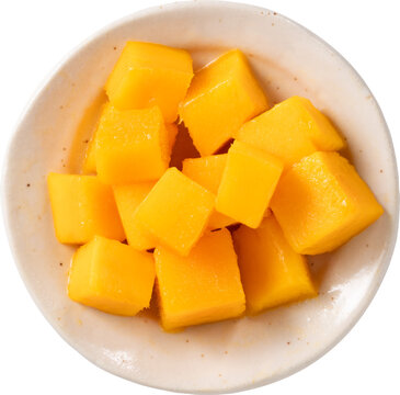 Fresh ripe mango fruit isolated on white background with clipping path