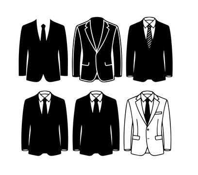 Men&rsquo;s formal suit vector set featuring elegant jackets, blazers, and business attire.
