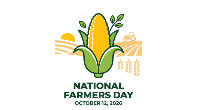 National Farmers Day celebration poster with corn illustration