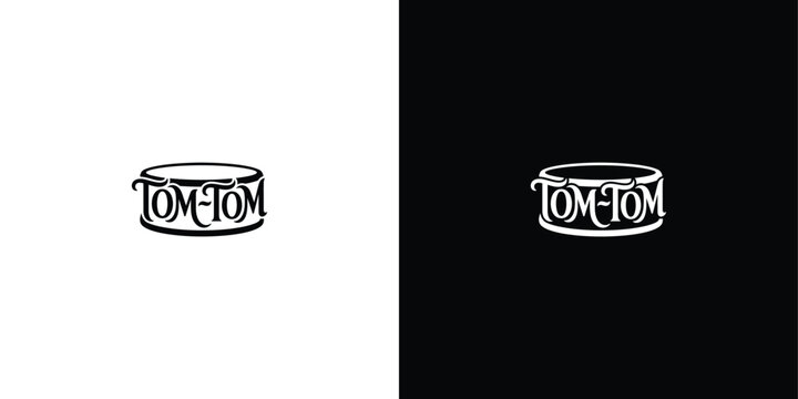 Tom-tom drum percussion musical instrument vector typography logo