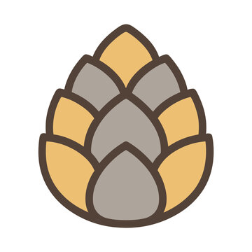 Stylized hop cone illustration