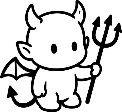 Cute Devil Ghost Halloween Character Illustration