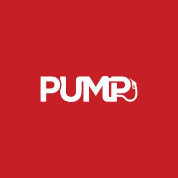 pump typography automotive fuel system logo design vector