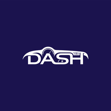 dash typography automotive dashboard logo design vector