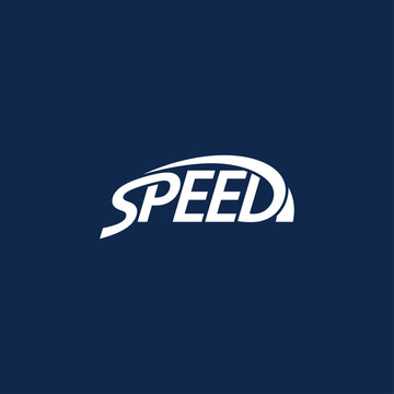 speed typography automotive car logo design vector