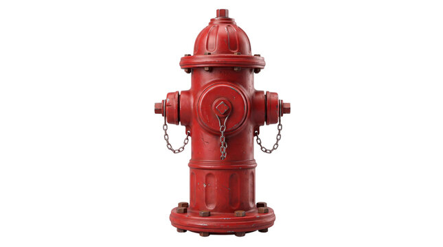 Red fire hydrant png on isolated transparent background