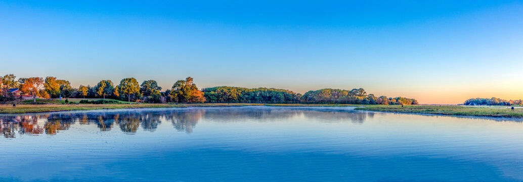 scenic sunrise at the canals in Essex