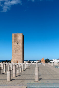 famous Hasssan tower in Rabat, Morocco