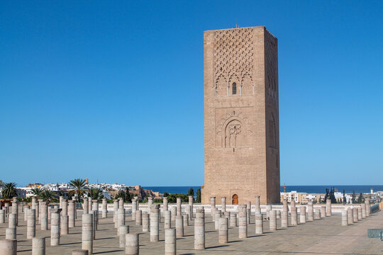 famous Hasssan tower in Rabat, Morocco