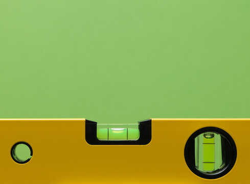 Yellow Spirit Level Tool with Bubble Vials for Precision Measurement and DIY Projects