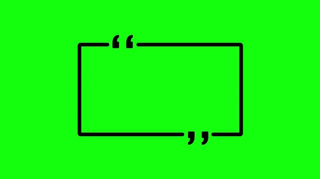 Minimalist Quote Frame with Black Outline and Stylized Quotation Marks on White Background for Inspirational Text Social Media and Modern Graphic Design Projects Typography, 4k animation .