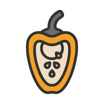 Cut bell pepper icon