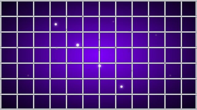 Glowing stars constellation pattern against a dark purple grid background motion graphics video loop effect