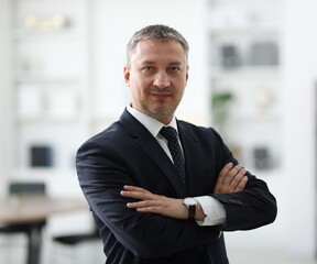 Fototapeta premium Portrait of lawyer wearing jacket in office
