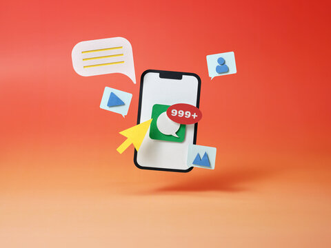Smartphone displaying high notification with floating message bu