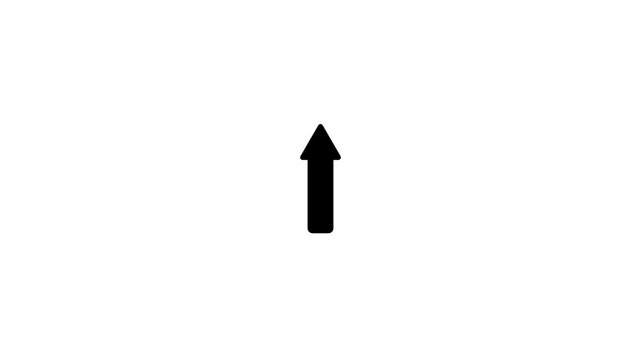 Animated Black Directional Arrow Motion Graphics Pack on White Background Loop