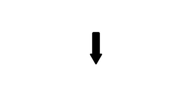 Animated Black Directional Arrow Motion Graphics Pack on White Background Loop