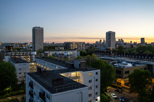 London Residential Cityscape At Sunset