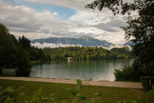 Peaceful Shoreline at Lake Bled