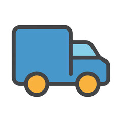 Fototapeta premium Blue delivery truck icon