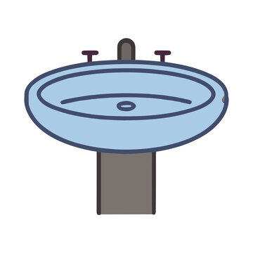 Bathroom sink with faucet