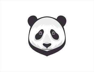 Cute panda bear head vector illustration portrait on white background with cute animal © SadiaVectorist