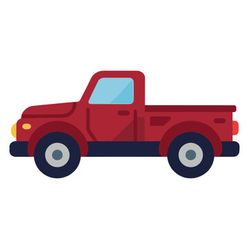 Classic red pickup farm vehicle