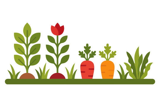 Fresh vegetables growing in garden