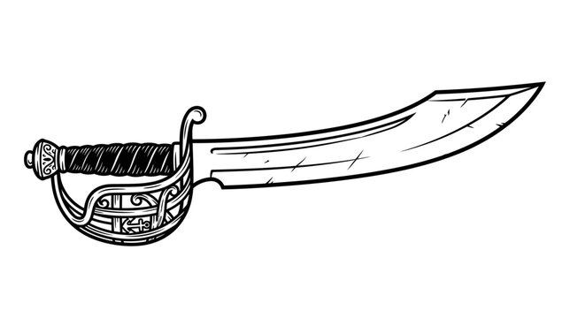 Cutlass Sword Isolated on Transparent Background